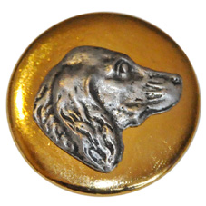 Bouton bicolore "Tête de chien