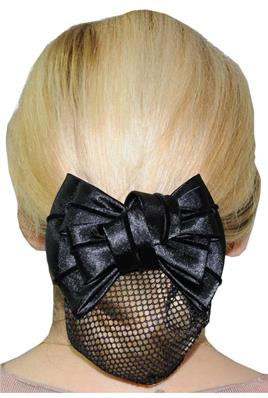 Barette à cheveux noeud satin noir