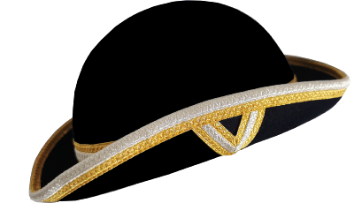 Tricorne Noir Tout Galon de Vènerie Maitre