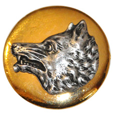 Bouton bicolore "Tête de Loup profil