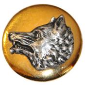 Bouton bicolore "Tête de Loup profil