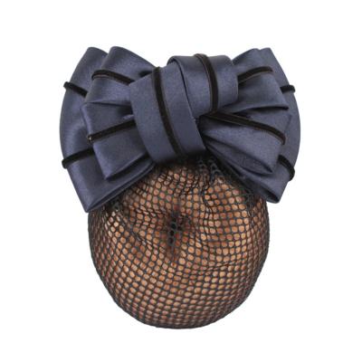 Barette à cheveux noeud satin bleu